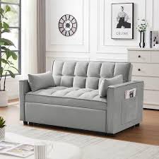 Twin Size Velvet Futon Sofa Bed