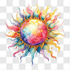 Vibrant And Energetic Sun Artwork Png