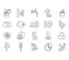 Wall Paint And Painter Icon Set