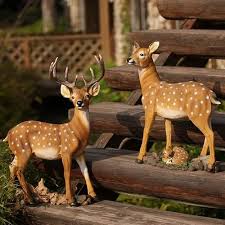 Fiber Life Size Animals Deer Statue At