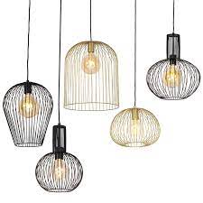 Set Of 5 Design Hanging Lamps Black And