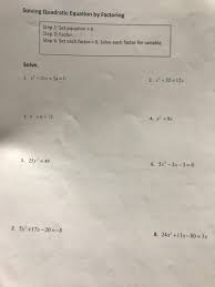 Solved Solving Quadratic Equation By