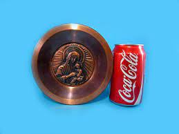 Amazing Copper Wall Plate With Icon Of
