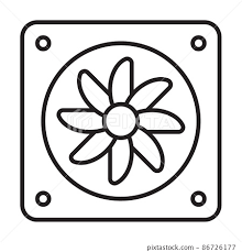 Exhaust Fan Outline Icon Vector For