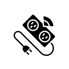 Smart Power Strip Black Glyph Icon