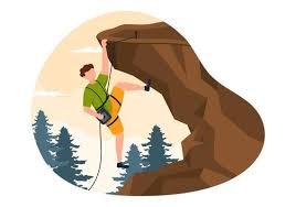 Mountain Rock Climbing Cartoon