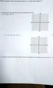 Solved Write An Equation Of The Circle