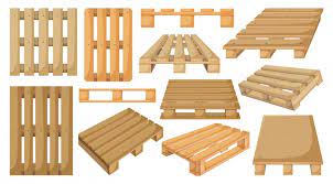 Wooden Pallet Cartoon Set Icon