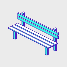 Park Bench Isometric Vector Icon