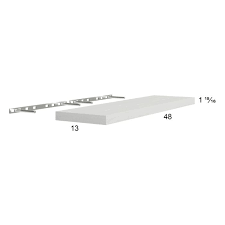 Euro White Grain 48 Floating Wall Shelf