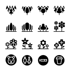 Landscape Icon Set Stock Vector By