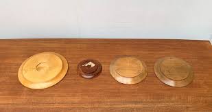 Vintage Wooden Wall Plates Set Of 4