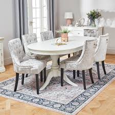 Wilmslow White Oval Dining Table With 6