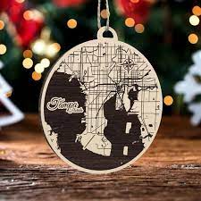 Tampa Florida Ornament Engraved Wooden