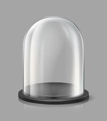 Glass Dome On The Tray Realistic Vector