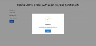 reactjs laravel 8 auth user login