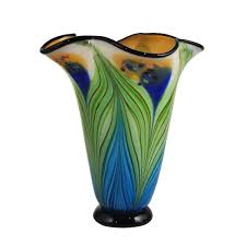 Dale 12 75 In Multi Colored Kalmia Hand Blown Art Glass Vase