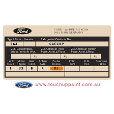Paint Code Location 2017 Ford Ranger
