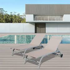 Clihome Khaki Outdoor Lounge Chairs For