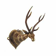 Bronze Color Brass Deer Head 10 Inch