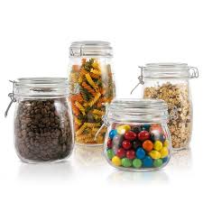Glass Storage Jars With Sealed Lids