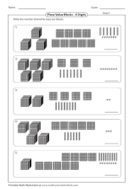 4 Digits Place Value Block Worksheet
