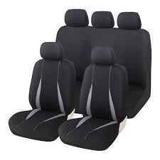 9pcs Car Seat Cover Protect Gray Black