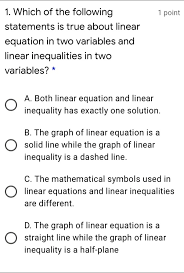 Linear Inequalities In Two Variables