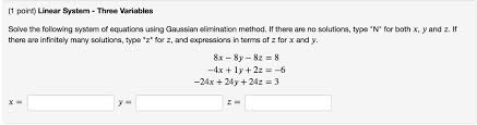 Linear System Three Variables Solve