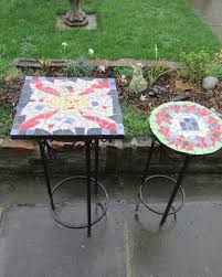A Mosaic Table Top With Ceramic Tiles