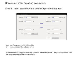 e beam parameters