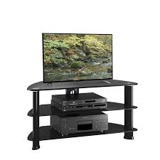 Satin Black Metal Tv Stand