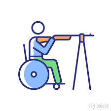 Wheelchair Shooting Rgb Color Icon