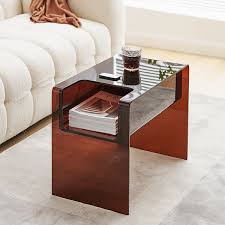 Side Table Acrylic Amber Gray