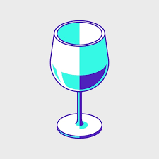 Wine Glass Cup Isometric Vector Icon