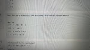 Find A Third Degree Polynomial Equation