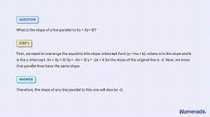 Slope Of A Line Parallel To 6x 3y 12
