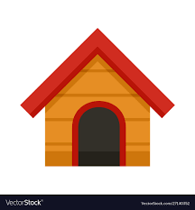 Wood Dog House Icon Flat Style Royalty