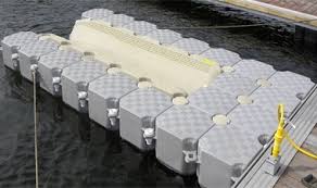 secure a floating dock in deep water