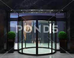 Automatic Half Round Glass Modern Door