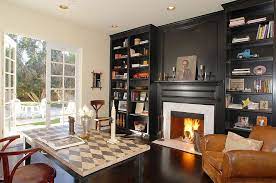 Home Office With Fireplace