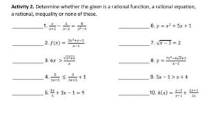 Rational Equation Rational Inequality