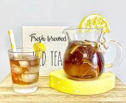 Iced Tea Pitcher And Glass Wooden Lemon