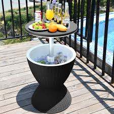 Garden Ice Cooler Table Black