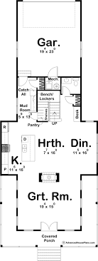 2 Story Narrow Modern Farmhouse Plan