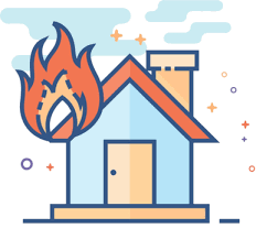 House On Fire Color Icon Cartoon Danger