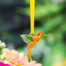 Handblown Recycled Glass Hummingbird