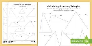 Ks2 Area Of A Triangle Worksheets