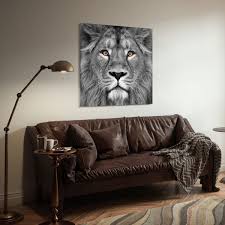 Empire Art King Of The Jungle Lion Frameless Free Floating Tempered Glass Panel Graphic Wall Art