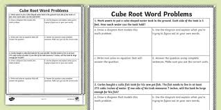 Cube Root Word Problems Practice Activity
